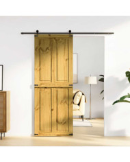 Porte de grange CORONA 80x210 cm bois massif de pin | Mobilier & Déco