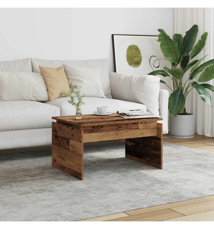 Table basse vieux bois 68x50x38 cm bois d'ingénierie | Mobilier & Déco