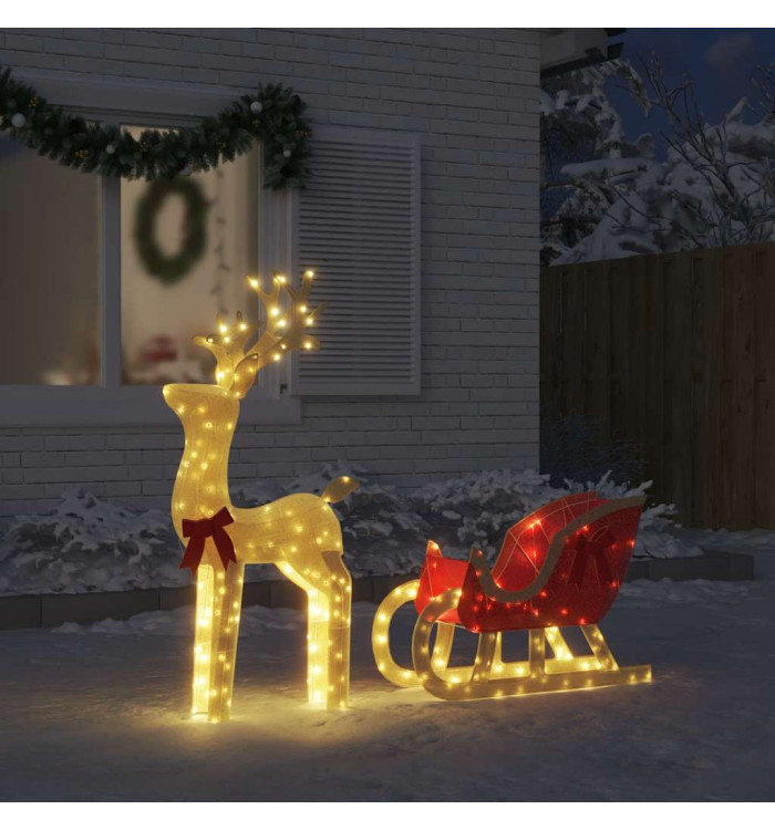 Décoration de Noël renne et traîneau 100 LED blanc chaud | Mobilier & Déco