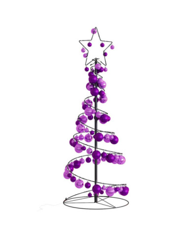 Sapin de Noël à LED avec boules 80 LED blanc chaud 120 cm | Mobilier & Déco