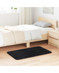 Tapis Shaggy à poils longs NAVARRA noir 60x100 cm polyester | Mobilier & Déco