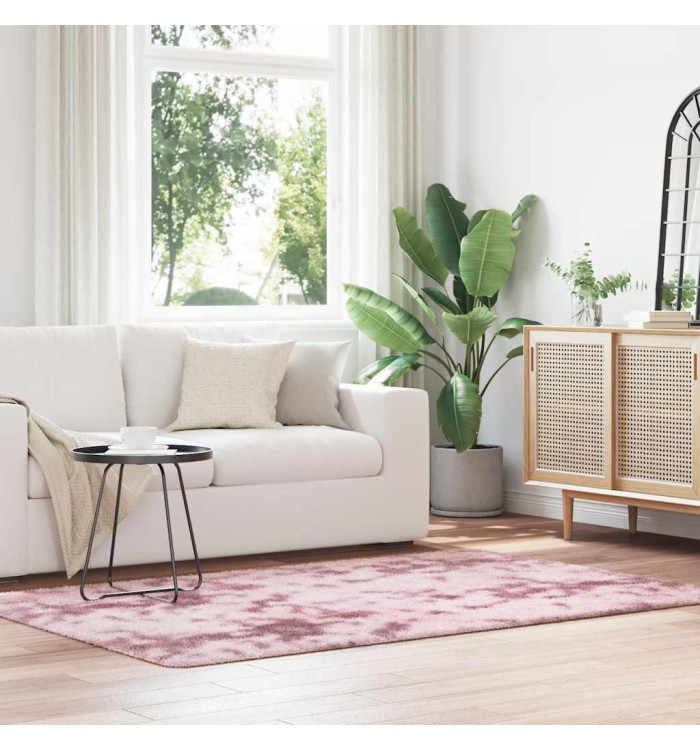 Tapis Shaggy à poils longs NAVARRA rose poudré 130x200 cm | Mobilier & Déco