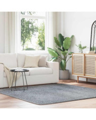 Tapis shaggy à poils longs NAVARRA gris argenté 200x200 cm | Mobilier & Déco