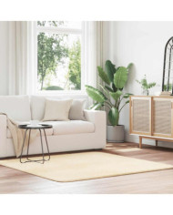 Tapis shaggy à poils longs NAVARRA crème 160x160 cm polyester | Mobilier & Déco