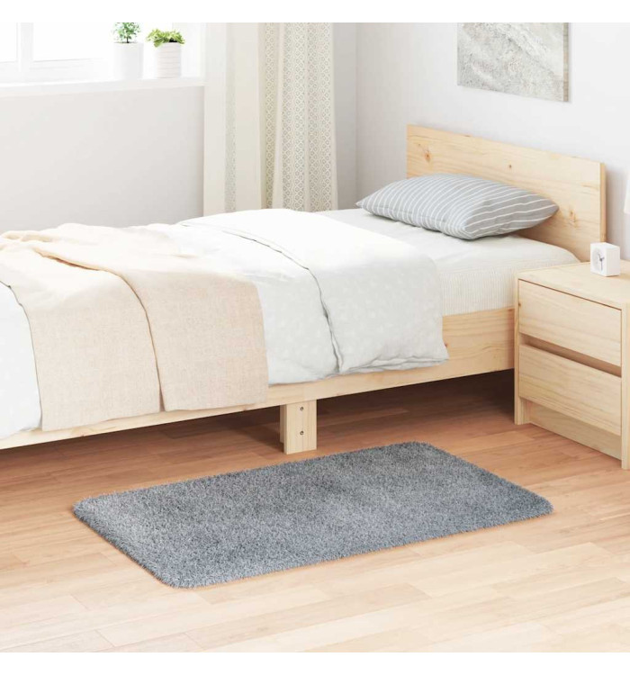 Tapis Shaggy à poils longs NAVARRA gris argenté 60x100 cm | Mobilier & Déco