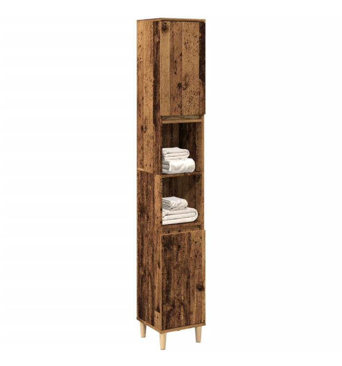 Armoire de salle de bain vieux bois 30x30x190cm bois ingénierie | Mobilier & Déco