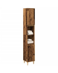Armoire de salle de bain vieux bois 30x30x190cm bois ingénierie | Mobilier & Déco