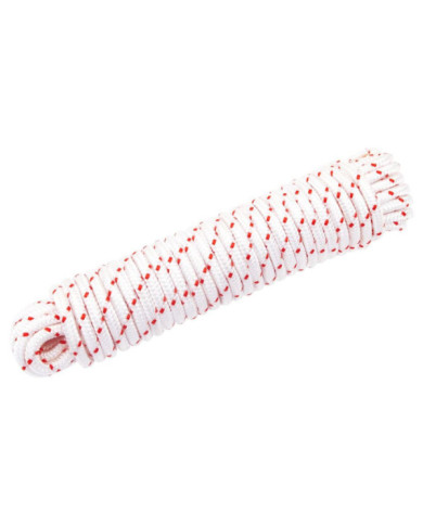 Cordon de démarrage à tirer blanc et rouge Ø6 mm 10 m nylon | Mobilier & Déco