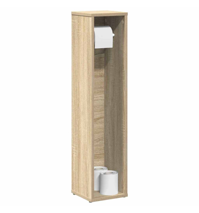 Meuble de salle de bain avec porte-rouleau chêne sonoma | Mobilier & Déco