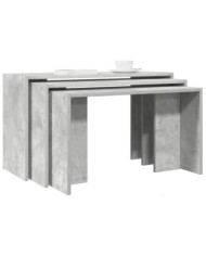 Tables gigognes 3 pcs gris béton bois d'ingénierie | Mobilier & Déco