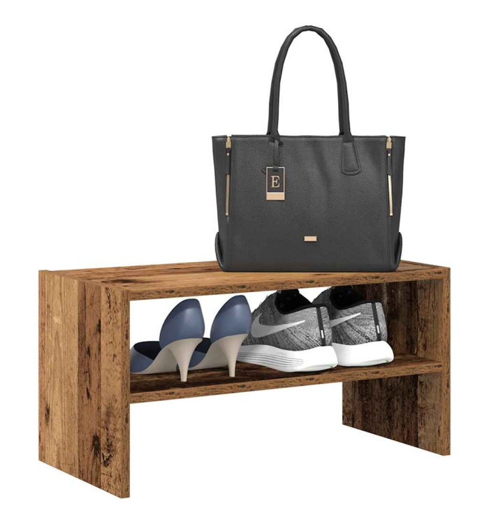 Étagère à chaussures empilable vieux bois 60x30x30,5 cm | Mobilier & Déco