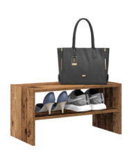 Étagère à chaussures empilable vieux bois 60x30x30,5 cm | Mobilier & Déco
