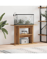 Support d'aquarium chêne artisanal 80x35x60 cm bois ingénierie | Mobilier & Déco
