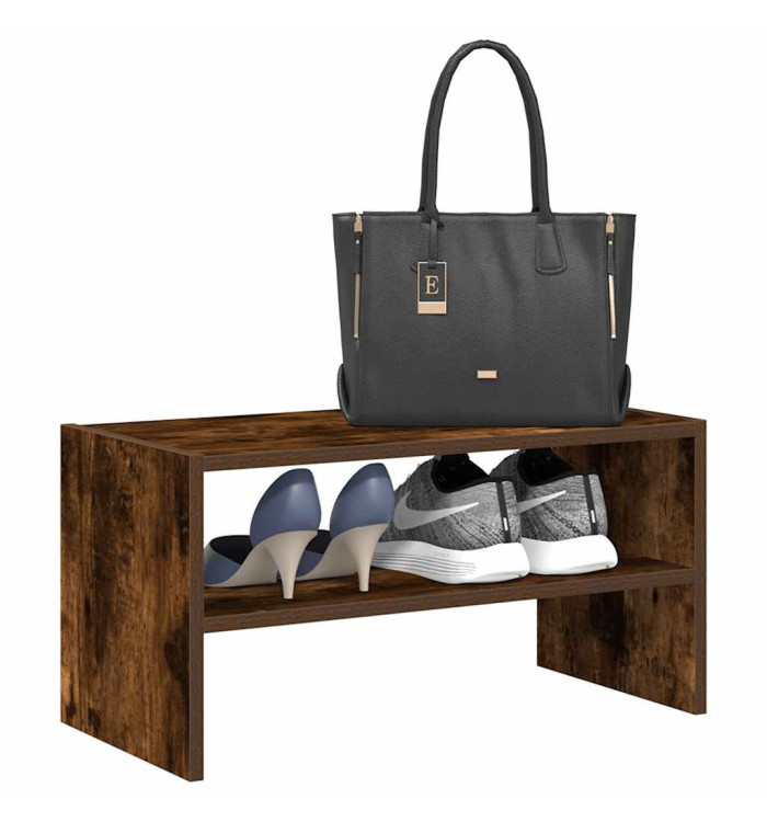 Étagère à chaussures empilable chêne fumé 60x30x30,5 cm | Mobilier & Déco