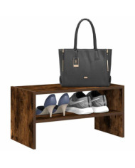 Étagère à chaussures empilable chêne fumé 60x30x30,5 cm | Mobilier & Déco