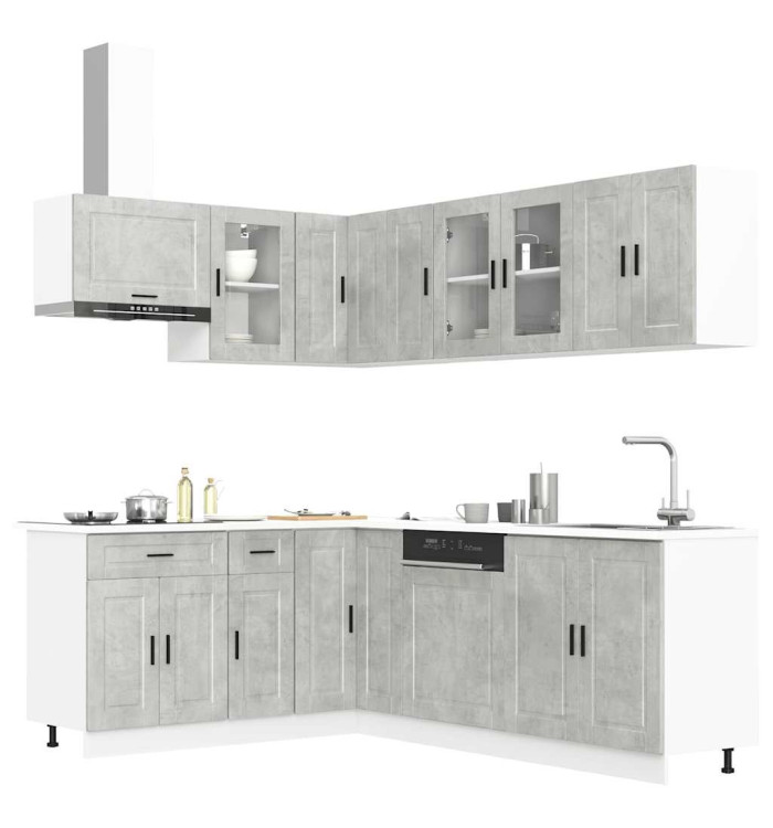 Ensemble d'armoires de cuisine 11 pcs Porto bois d'ingénierie | Mobilier & Déco