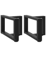 Pieds de table basse forme de T 2 pcs noir 40x25x(30-31) cm | Mobilier & Déco
