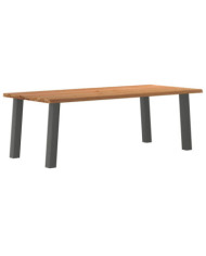 Table à manger marron clair bois de chêne massif rectangulaire | Mobilier & Déco