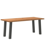 Table à manger marron clair bois de chêne massif rectangulaire | Mobilier & Déco