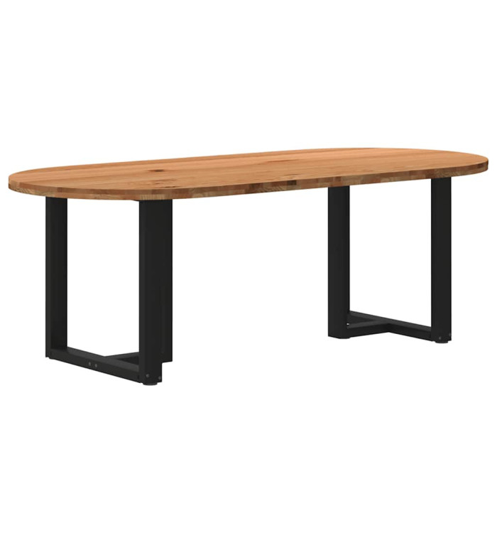 Table à manger 220x100x74 cm bois de chêne massif ovale | Mobilier & Déco