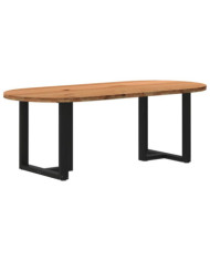 Table à manger 220x100x74 cm bois de chêne massif ovale | Mobilier & Déco