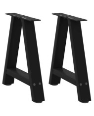 Pieds de table basse forme de A 2 pcs noir 38x(42-43) cm acier | Mobilier & Déco