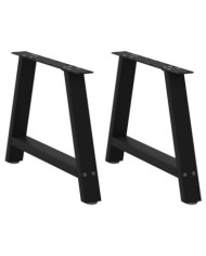 Pieds de table basse forme de A 2 pcs noir 70x(42-43) cm acier | Mobilier & Déco