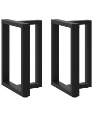 Pieds de table à manger forme de T 2 pcs noir 60x35x(72-73) cm | Mobilier & Déco