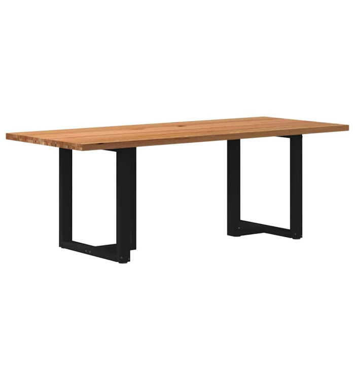 Table à manger marron clair bois de chêne massif rectangulaire | Mobilier & Déco