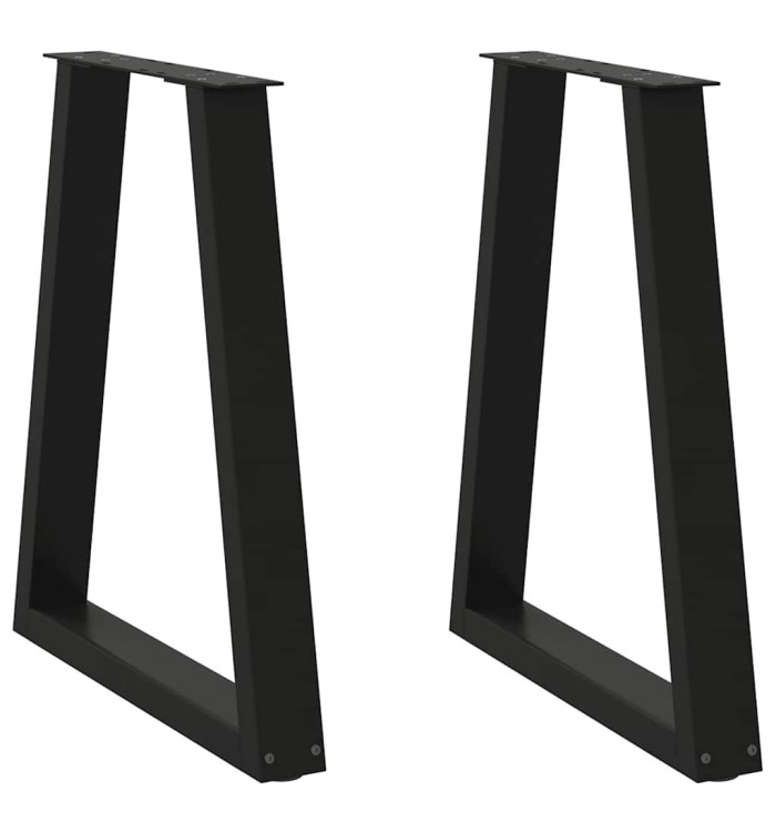 Pieds de table basse forme de V 2 pcs noir 60x(72-73) cm acier | Mobilier & Déco