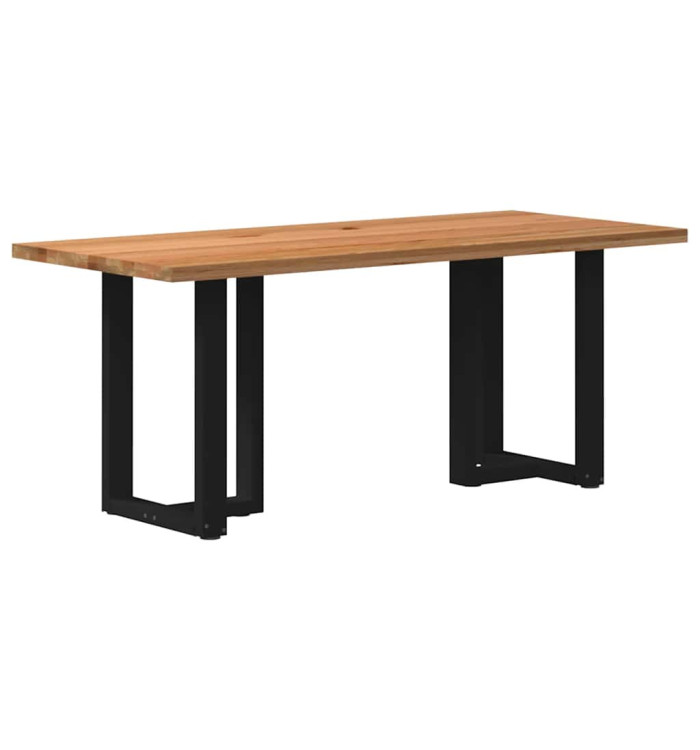 Table à manger marron clair bois de chêne massif rectangulaire | Mobilier & Déco