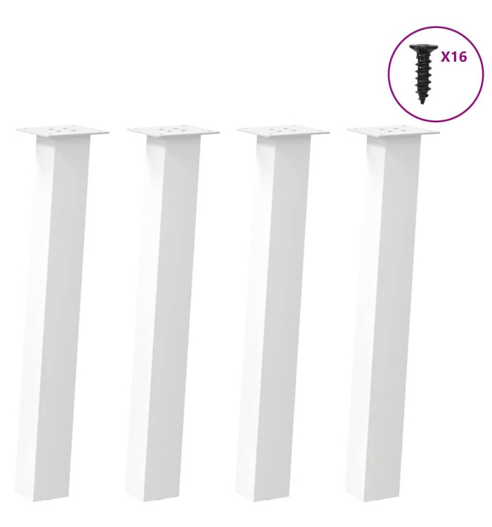 Pieds de table basse 4 pcs blanc 72 cm acier | Mobilier & Déco