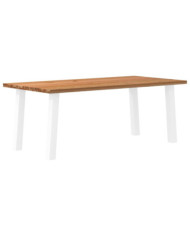 Table à manger marron clair bois de chêne massif rectangulaire | Mobilier & Déco