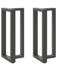 Pieds de table de bar forme de T 2 pcs anthracite acier | Mobilier & Déco