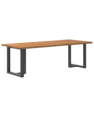 Table à manger marron clair bois de chêne massif rectangulaire | Mobilier & Déco