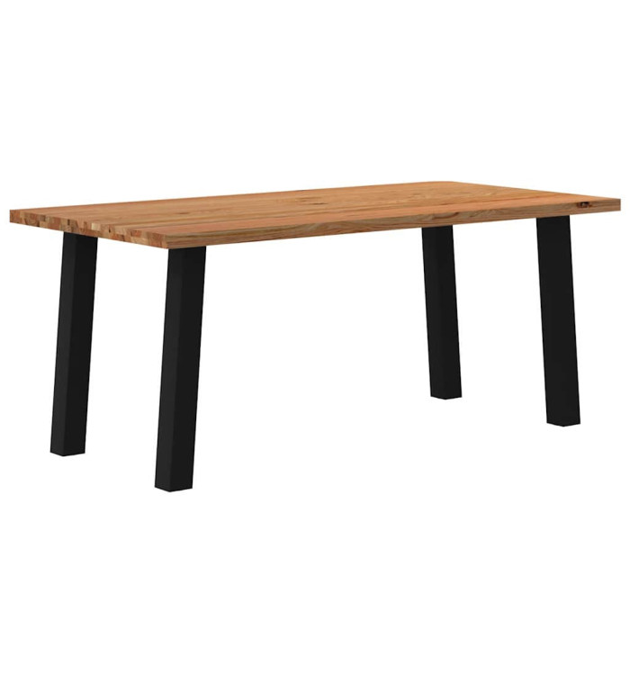 Table à manger marron clair bois de chêne massif rectangulaire | Mobilier & Déco