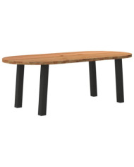 Table à manger 220x100x74 cm bois de chêne massif ovale | Mobilier & Déco