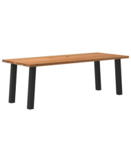 Table à manger marron clair bois de chêne massif rectangulaire | Mobilier & Déco