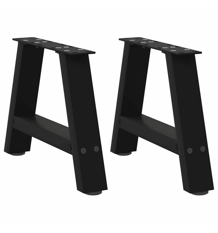Pieds de table basse forme de A 2 pcs noir 50x(30-31) cm acier | Mobilier & Déco