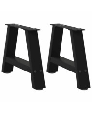 Pieds de table basse forme de A 2 pcs noir 50x(30-31) cm acier | Mobilier & Déco