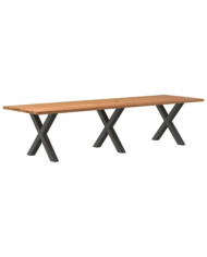Table à manger marron clair bois de chêne massif rectangulaire | Mobilier & Déco