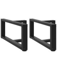 Pieds de table basse en forme de T 2 pcs noir 60x25x(30-31) cm | Mobilier & Déco