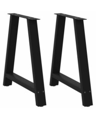 Pieds de table basse forme de A 2 pcs noir 80x(72-73) cm acier | Mobilier & Déco