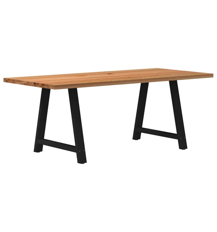 Table à manger marron clair bois de chêne massif rectangulaire | Mobilier & Déco