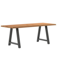 Table à manger et bord naturel bois massif chêne rectangulaire | Mobilier & Déco