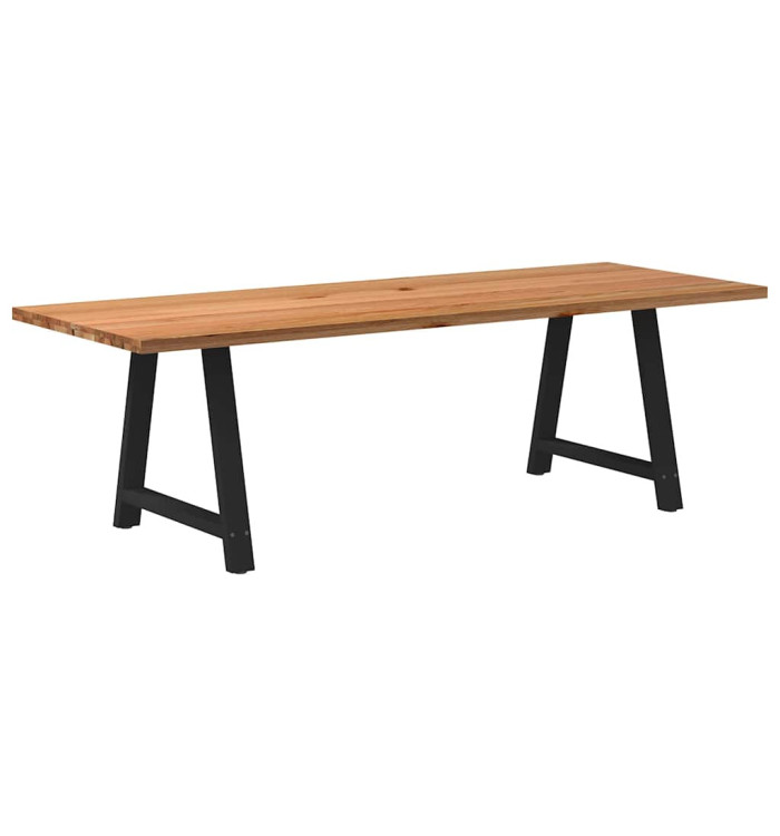 Table à manger marron clair bois de chêne massif rectangulaire | Mobilier & Déco