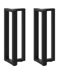 Pieds de table console forme de T 2 pcs noir 38x25x(72-73) cm | Mobilier & Déco
