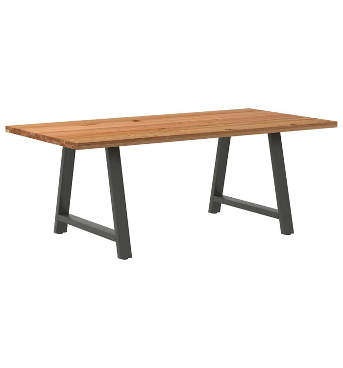 Table à manger marron clair bois de chêne massif rectangulaire | Mobilier & Déco
