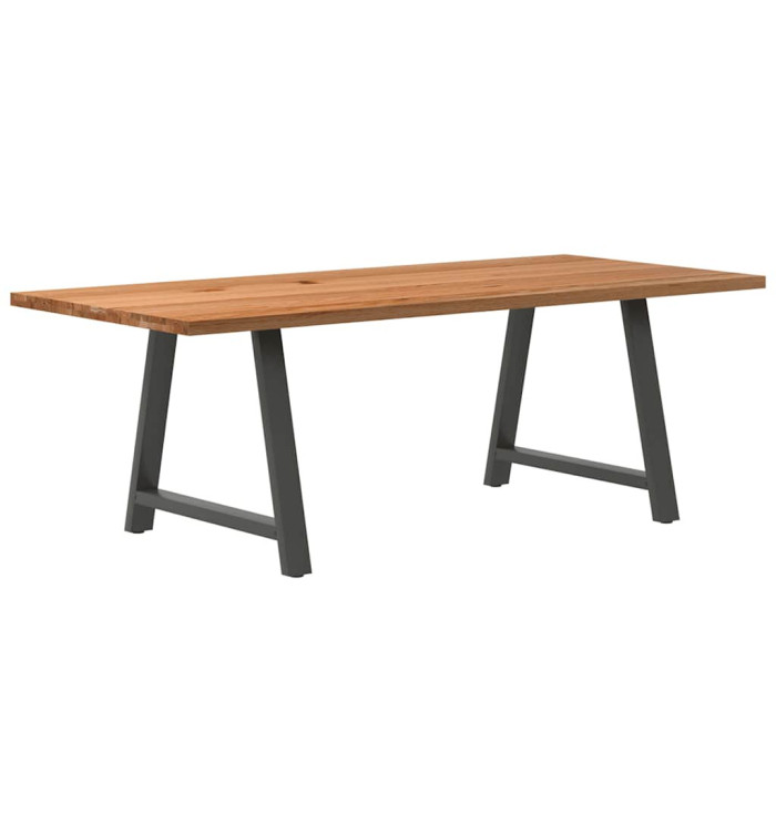 Table à manger marron clair bois de chêne massif rectangulaire | Mobilier & Déco