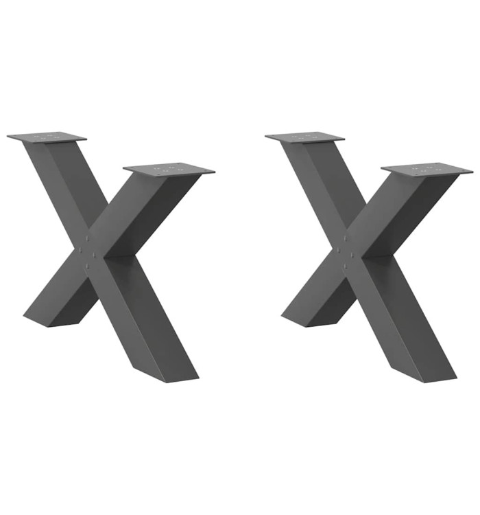 Pieds de table basse forme de X 2 pcs anthracite 70x(42-43) cm | Mobilier & Déco